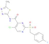 5-Chloro-2-((4-fluorobenzyl)sulfonyl)-N-(5-methyl-1,3,4-thiadiazol-2-yl)pyrimidine-4-carboxamide