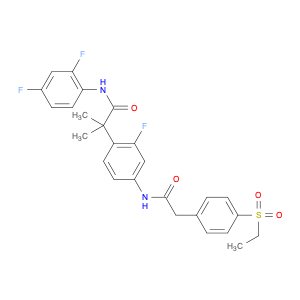 N-(2,4-Difluorophenyl)-2-(4-(2-(4-(ethylsulfonyl)phenyl)acetamido)-2-fluorophenyl)-2-methylpropana…