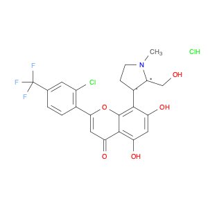 2-(2-Chloro-4-(trifluoromethyl)phenyl)-5,7-dihydroxy-8-((2R,3S)-2-(hydroxymethyl)-1-methylpyrrolid…