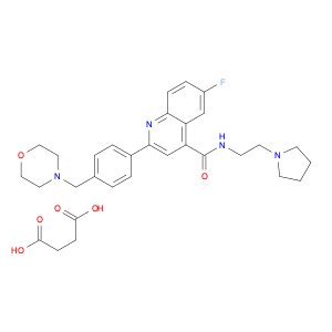 6-Fluoro-2-(4-(morpholinomethyl)phenyl)-N-(2-(pyrrolidin-1-yl)ethyl)quinoline-4-carboxamide succin…