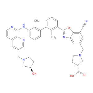 (3R)-1-[[7-Cyano-2-[3′-[[3-[[(3R)-3-hydroxy-1-pyrrolidinyl]methyl]-1,7-naphthyridin-8-yl]amino]-2,…