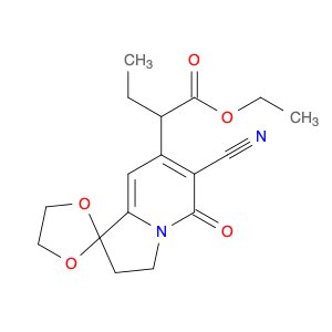 Ethyl 6′-cyano-α-ethyl-2′,3′-dihydro-5′-oxospiro[1,3-dioxolane-2,1′(5′H)-indolizine]-7′-acetate