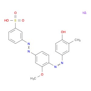 Benzenesulfonic acid, 3-[2-[4-[2-(4-hydroxy-3-methylphenyl)diazenyl]-3-methoxyphenyl]diazenyl]-, s…