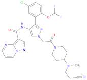 N-(3-(5-Chloro-2-(difluoromethoxy)phenyl)-1-(2-(4-((2-cyanoethyl)(methyl)amino)piperidin-1-yl)-2-o…