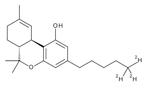 (-)-trans-δ-9-THC-D3 (Dronabinol), 10mg/ml in Ethanol