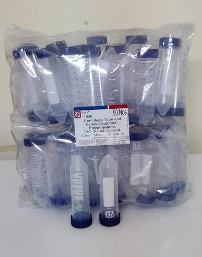 Centrifuge Tube and Screw Cap (50ml), Polypropylene, Sterile, Conical, Clear, Molecular Grade