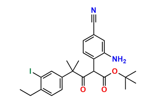Tert-butyl 2-(2-amino-4-cyanophenyl)-4-(4-ethyl-3-iodophenyl)-4-methyl-3-oxopentanoate