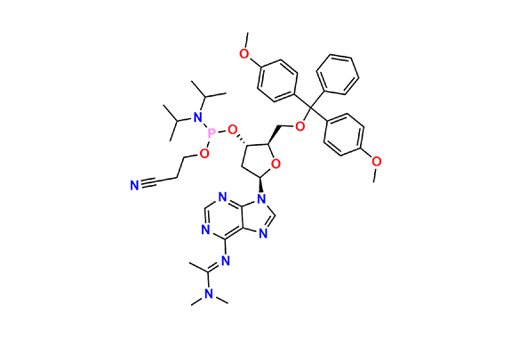 (2R,3S,5R)-2-((Bis(4-methoxyphenyl)(phenyl)methoxy)methyl)-5-(6-((1-(dimethylamino)ethylidene)amin…