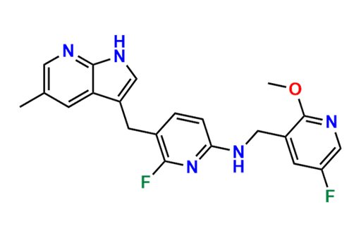 6-Fluoro-N-((5-fluoro-2-methoxypyridin-3-yl)methyl)-5-((5-methyl-1H-pyrrolo[2,3-b]pyridin-3-yl)met…