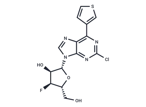 9-(3-Deoxy-3-fluoro-β-D-ribofuranosyl)-2-chloro-6-(thiophen-3-yl)purine