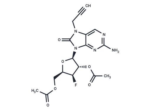2-Amino-7-propargyl-7,8-dihydro-8-oxo-9-(β-D-2,5-di-O-acetyl-3-deoxy-3-fluoro-ribofuranosyl)purine