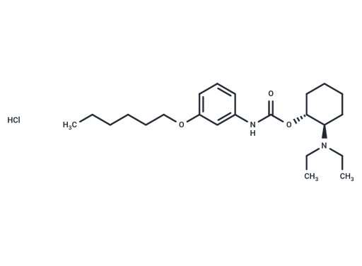 Carbanilic acid, m-hexyloxy-, 2-(diethylamino)cyclohexyl ester, hydrochloride, (E)-