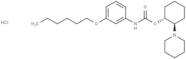 Carbanilic acid, m-hexyloxy-, 2-piperidinocyclohexyl ester, hydrochloride, (E)-