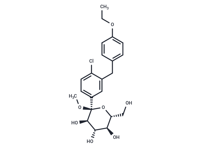 (2S,3R,4S,5S,6R)-2-(4-Chloro-3-(4-ethoxybenzyl)phenyl)-6-(hydroxymethyl)-2-methoxytetrahydro-2H-py…