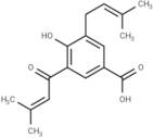 4-Hydroxy-3-(3-methyl-2-butenoyl)-5-(3-methyl-2-butenyl)benzoic acid