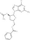 2-Amino-6-chloro-9-(3-deoxy-2-O-acetyl-5-O-benzoyl-β-D-ribofuanosyl)-9H-purine