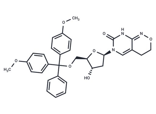 6-(β-D-5-O-(4,4'-Dimethoxytrityl)-2-deoxyribofuranosyl)-3,4-dihydro-8H-pyrimido[4,5-c][1,2]oxazin-…