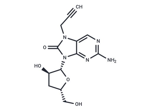 2-Amino-7-propargyl-7,8-dihydro-8-oxo-9-(β-D-3-deoxy-ribofuranosyl)purine