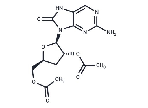 2-Amino-8-hydroxypurine-9-β-D-(2',5'-di-O-acetyl-3'-deoxy)riboside