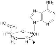 6-Amino-9-(2',3'-dideoxy-2'-fluoro-b-D-arabinofuranosyl)purine-13C5