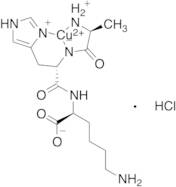 [L-Alanyl-κN-L-histidyl-κN,κN3-L-lysinato(2-)]copper Monohydrochloride