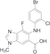 5-((4-Bromo-2-chlorophenyl)amino)-4-fluoro-1-methyl-1H-benzo[d]imidazole-6-carboxylic Acid