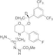 2-(R)-[1-(R)-(3,5-Bis(trifluoromethyl)phenyl)ethoxy]-3-(S)-fluorophenyl-4-[(2-N-methoxycarbonyl)acetamidrazono]morpholine-13C2,d2