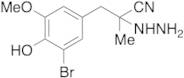 3-(3-Bromo-4-hydroxy-5-methoxyphenyl)-2-hydrazinyl-2-methylpropanenitrile