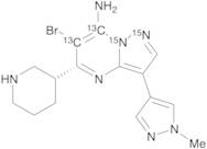 6-Bromo-3-(1-methyl-1H-pyrazol-4-yl)-5-(3R)-3-piperidinylpyrazolo[1,5-a]pyrimidin-7-amine-13C2,15N2