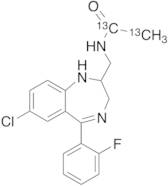 N-((7-Chloro-5-(2-fluorophenyl)-2,3-dihydro-1H-benzo[e][1,4]diazepin-2-yl)methyl)acetamide-13C2