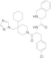 (3R)-N-[(1R)-1-[(4-Chlorophenyl)methyl]-2-[4-cyclohexyl-4-(1H-1,2,4-triazol-1-ylmethyl)-1-piperidinyl]-2-oxoethyl]-1,2,3,4-tetrahydro-3-isoquinolinecarboxamide