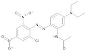 N-[2-[2-(2-Chloro-4,6-dinitrophenyl)diazenyl]-5-(diethylamino)phenyl]acetamide (>90%)