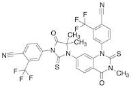 4-(3-(1-(4--Cyano-3-(trifluoromethyl)phenyl)methyl-4-oxo-2-thioxo-1,2,3,4-tetrahydroquinazolin-7-yl)-4,4-dimethyl-5-oxo-2-thioxoimidazolidin-1-yl)-2-(trifluoromethyl)benzonitrile