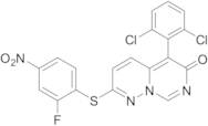 5-(2,6-Dichlorophenyl)-2-((2-fluoro-4-nitrophenyl)thio)-6H-pyrimido[1,6-b]pyridazin-6-one