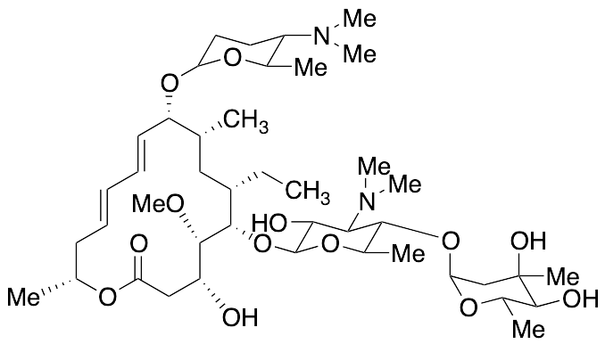 18-Deoxo-9-O-[(2R,5S,6R)-5-(dimethylamino)tetrahydro-6-methyl-2H-pyran-2-yl]-3-Omethylleucomycin V