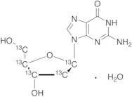 2'-Deoxyguanosine-1',2',3',4',5'-13C5 Monohydrate