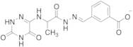 (E)-3-((2-(2-((3,5-Dioxo-2,3,4,5-tetrahydro-1,2,4-triazin-6-yl)amino)propanoyl)hydrazono)methyl)benzoate