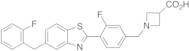 1-[[3-Fluoro-4-[5-[(2-fluorophenyl)methyl]-2-benzothiazolyl]phenyl]methyl]-3-azetidinecarboxylic A…