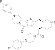 1-(4-(4-Fluorophenyl)piperazin-1-yl)-2-((3R,4S)-3-((5-(4-(4-fluorophenyl)piperazine-1-carbonyl)iso…