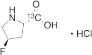 trans-4-Fluoropyrrolidine-2-carboxylic Acid-13C1 Hydrochloride Salt