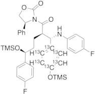 (4S)-3-[(2R,5S)-5-(4-Fluorophenyl)-2-[(S)-[(4-fluorophenyl)amino][4-[(trimethylsilyl)oxy]phenyl]methyl]-1-oxo-5-[(trimethylsilyl)oxy]pentyl]-4-phenyl-2-oxazolidinone-13C6