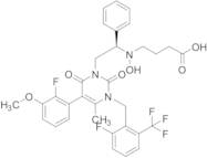 (R)-4-((2-(5-(2-fluoro-3-methoxyphenyl)-3-(2-fluoro-6-(trifluoromethyl)benzyl)-4-methyl-2,6-dioxo-3,6-dihydropyrimidin-1(2H)-yl)-1-phenylethyl)(hydroxy)amino)butanoic acid