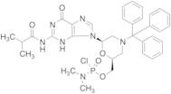 [(2S,6R)-6-{N2-Isobutyryl-guanin-9-yl}-4-tritylmorpholin-2-yl]methyl Dimethylphosphoramide Chlor...