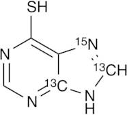 6-Mercaptopurine-13C2,15N (major)