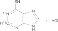 6-Mercaptopurine Hydrochloride-13C,15N2