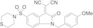 2-[(4-Methoxybenzyl)-2-oxo-5-(thiomorpholinosulfonyl)indolin-3-ylidene]malononitrile