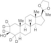 (3β,​5α)​-Pregnan-​20-​one-3-​hydroxy-d5 Cyclic 1,​2-Ethanediyl Acetal (β-isomer)