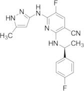 (S)-5-Fluoro-2-((1-(4-fluorophenyl)ethyl)amino)-6-((5-methyl-1H-pyrazol-3-yl)amino) Nicotinonitrile