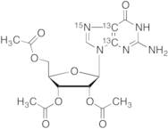 2’,3’,5’-Tri-O-acetyl Guanosine-13C2,15N