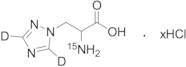 Rac 3-(1,2,4-Triazol-1-yl)-L-alanine-15N,d2 Hydrochloride (d3 major)